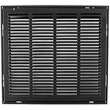 Grade De Filtro De Ar De Retorno De Aço 50 8 Cm X 30 5 Cm Para Filtro De 2 5 Cm Abas De Plástico Fáceis Para Rosto Porta Removível Tampa De Duto HVAC Face Plana Estampada Preto Dimensões