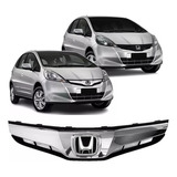 Grade Dianteira Friso Cromado Honda Fit 2012 14 Com Emblema