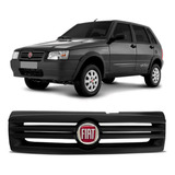 Grade Dianteira Preta emblema Fiat Uno Mille 2011 2012 2013