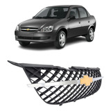 Grade Dianteira Preta Friso Cromado Corsa Classic 2013 14 15