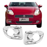 Grade Do Farol Auxiliar Punto 2007 A 12 Cromado C Furo Par
