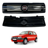Grade Frente Uno Way 2012 Preta Cromado Emblema Vermelho
