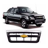 Grade Frontal S10 Blazer 2001 A 2011 Preta Com Friso Cromado