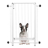 Grade Portão Pet E Trava Segurança 2 Extensores 85cm A 89cm Cor Branco Jostech