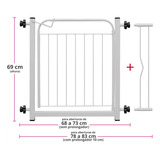 Grade Portão Porta Proteção Pets Crianças C Extensor Branco