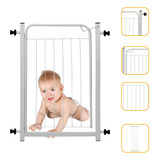 Grade Portão Proteção Pet Bebê Escada Porta 89cm À 94cm Cor Branca Acompanha 1 Extensor De 20cm
