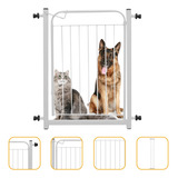 Grade Portão Proteção Pet Cachorro 69 A 84 Cm Criança Cães Cor Branco Acompanha 1 Extensor De 10cm