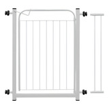 Grade Portão Proteção Pet Cachorro 69 A 84 Cm Criança Cães Cor Branco