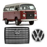 Grade Radiador Perua Kombi 2006 A 2014 Preto Com Emblema