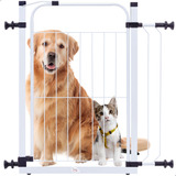 Grade Segurança Portão Pet Aramado 70 A 104cm Ajustável P Cães Criança Corredor Portaozinho Reforçado Com Trava Superior Slim Marca Cozinha Gourmet Branco