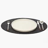 Graf Lantz Jogo Americano Oval De Lã Merino Carvão 35 5 Cm A X 48 3 Cm L Tapete De Mesa De Feltro De Lã Merino De 3 Mm Absorção De Umidade Resistente A Odor Manchas Calor E Sujeira 