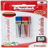Grafite Colorido Pentel 0 5Mm Azul Vermelho Pentel Sm Ppbr5 6 Azul Vermelho