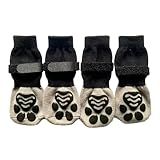 Gralara 2 Pares De Animais De Estimação Pata Proteger Meias Filhote De Cachorro Aderência Meias Antiderrapante Capa Pet Meias Para Caminhadas Treinamento Ao S