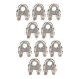 Grampo Clip Inox Cabo De Aço 3 16 4 76mm Barco 10 Peças