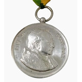 Grande Medalha Católica Antiga Prata Ext S  Ignacio Pio Xi