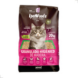 Granulado De Madeira Higiênico Para Gatos Wood 20 Kg Areia