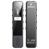 Gravador De Voz Digital COCONISE De 64 GB Com Gravação HD De 3072 Kbps Ativado Por Voz E Reprodução Em Loop A B USB C