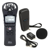 Gravador Digital Zoom H1n Profissional Stereo Cor Preto