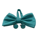 Gravata Borboleta abotoadura lenço Verde Tiffany Kit C 7