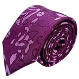 Gravata Semi Slim Roxo Trabalhado