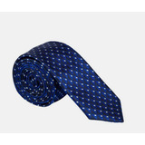 Gravata Slim Estampada Azul Tng