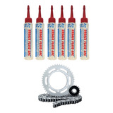 Graxa Gel Corrente Moto Gfc Não Sai Com Água Sintética Kit 6