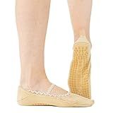 Great Soles Meias Femininas Com Aderência De Balé Antiderrapantes Pilates Yoga Barre Ballet Renda Natural 6 10