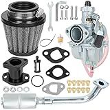 GREHUA Upgrade VM22 Carburador Coletor De Admissão Silenciador Tubo De Escape Jet Stage 2 Kit Preto Para Predator 212cc 196cc 6 5hp Baja Warrior MB200 GX160 GX200 CT200U Ex Mini Bike Go Kart Engine