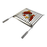 Grelha Aço Inox Churrasco Com Coletor De Gordura 50x48