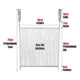 Grelha Aramada Churrasco 60x50 Inox 304 Estilo Uruguaia