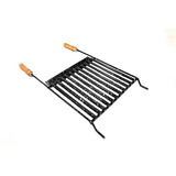 Grelha Argentina Churrasco Esmaltada Com Coletor De Gordura