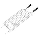Grelha Churrasco Dupla Aço Inox 304 Espaço Grelhar 27x52 Cm