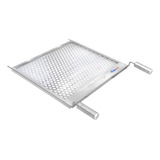 Grelha Churrasco Tela Moeda Inox 40x45 Cabo Alumínio