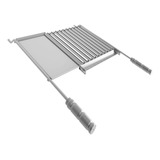 Grelha Inox Churrasco Com Coletor De Gordura Chapa Auxiliar