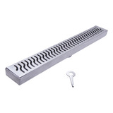 Grelha Linear Perfurada 1 2 M X 6 Cm Saída Central Inox 304