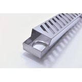 Grelha Linear Perfurada 1 5 M X 6 Cm Saída Lateral Inox 304