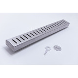 Grelha Linear Perfurada 1 8 M X 6 Cm Saída Central Inox 304