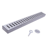 Grelha Linear Perfurada 1 M X 6 Cm Saída Central Inox 304