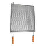 Grelha Moeda Aço Inox 30x50 Churrasco Não Enferruja
