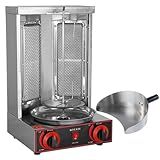 Grelhador De Forno Rotativo Vertical Máquina De Grelhar Máquina De Kebab A Gás Máquina De Grelhar Giroscópio Caldeira Vertical Com 2 Queimadores Para Carne Frango Pan