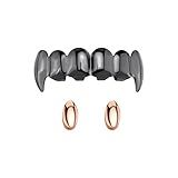 Grelhadores De Dentes Banhados A Ouro 24K Hip Hop Grillz 6 Tampas De Dentes Para Mulheres E Homens Com Barras De Moldagem Fantasia De Rapper Medium Banhado A Ouro 18K Sem Pedra Preciosa