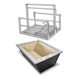 Grill Elevatório Inox E Cx Braseiro Aço Jx Metais 70x50 Kit