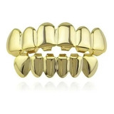Grillz Banhado A Ouro Dente Hiphop Parte Superior Inferior