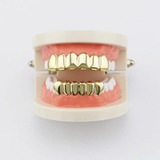 Grillz Banhado A Ouro Dente Hiphop Parte Superior Inferior