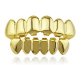 Grillz Banhado A Ouro Dente Hiphop Parte Superior Inferior
