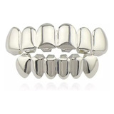 Grillz Banhado Prata Dente Hiphop Parte Superior Inferior