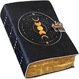 Grimório Moon Phases Spell Book Of Shadows Journal Suprimentos De Bruxaria Diário Encadernado De Couro Diário Vintage Livro Charmed Of Shadows Caderno Vintage Diário Diário De Livro 8X6 TAN 