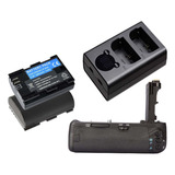 Grip Bg e14 Para Canon 2 Baterias Lp e6 1 Carregador Duplo