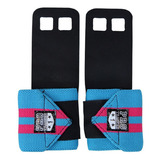 Grip Com Munhequeira Para Cross Funcional Pull Up Cor Azul celeste Tamanho G