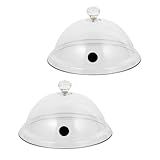 GRIRIW 2 Unidades Capela De Exaustão Barraca De Cúpula Cloche De Cúpula De Exibição Clara Tendas Tampa Para Fumar Capa De Fumaça Prática Comida Toca Discos Vidro Esfumaçado Reutilizável